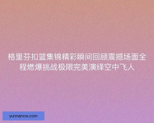 格里芬扣篮集锦精彩瞬间回顾震撼场面全程燃爆挑战极限完美演绎空中飞人
